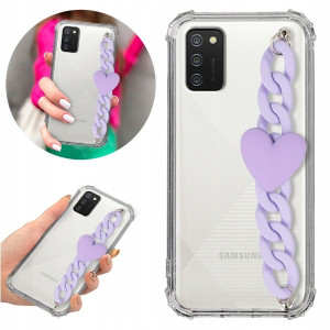 Etui Antishock Blink do SAMSUNG A02S Fiolet Serce