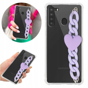 Etui Antishock Blink do SAMSUNG A21 Fiolet Serce