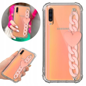 Etui Antishock Blink do SAMSUNG A30S Łańcuszek Róż