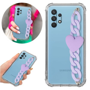 Etui Antishock Blink do SAMSUNG A32 Fiolet Serce
