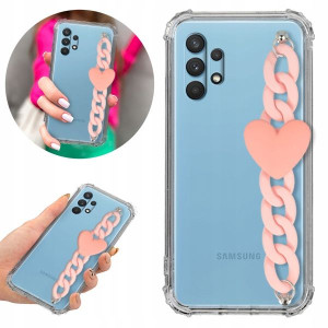 Etui Antishock Blink do SAMSUNG A32 Łańcuszek Róż