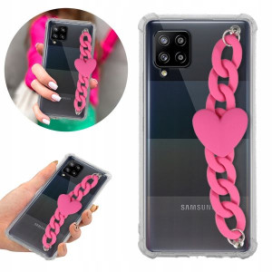 Etui Antishock Blink do SAMSUNG A42 Róż Łańcuszek