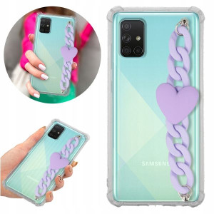 Etui Antishock Blink do SAMSUNG A71 Fiolet Serce