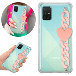 Etui Antishock Blink do SAMSUNG A71 Łańcuszek Róż