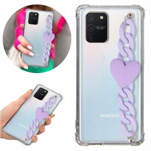 Etui Antishock Blink do SAMSUNG A91 Fiolet Serce