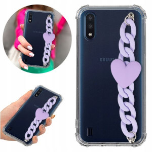 Etui Antishock Blink do SAMSUNG M01 Fiolet Serce