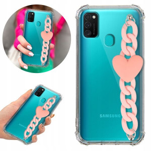 Etui Antishock Blink do SAMSUNG M30S Łańcuszek Róż