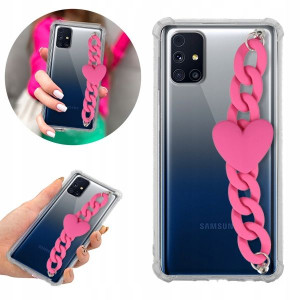 Etui Antishock Blink do SAMSUNG M31s Róż Łańcuszek