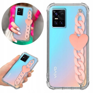 Etui Antishock Blink do VIVO S10 Łańcuszek Różowy