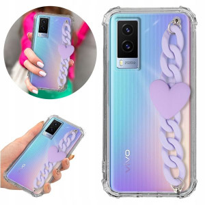 Etui Antishock Blink do VIVO V21E 4G Fiolet Serce