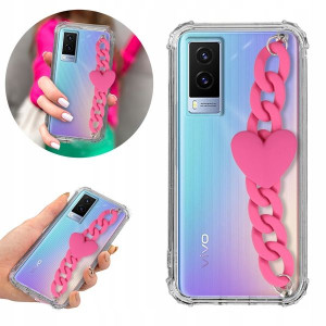 Etui Antishock Blink do VIVO V21E 4G Róż Łańcuszek