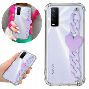 Etui Antishock Blink do VIVO Y11S Fioletowe Serce