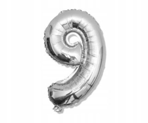 Balon Cyferka 9 106cm Srebrny Urodziny Foliowy