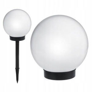 Lampa Solarna Ogrodowa Biała Kula Biały Lampy Led