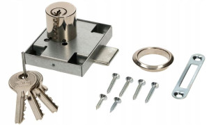 Zamek Meblowy Przykręcany Lewy Cylinder 45x56mm