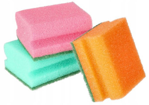Gąbka Profilowana Do Naczyń 3szt Zmywak Kuchenny