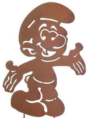 Smerf Figurka Figura Ozdoba Ogrodowa Metalowa Rdza