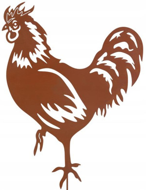 Figurka Figura Metalowa Ogrodowa Ozdoba Kogut Rdza
