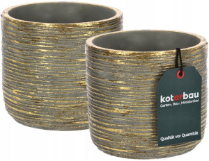 2x Doniczka Ceramiczna Donica Osłonka Złota Fi 12