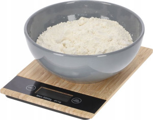 Elektroniczna Waga Kuchenna Bambusowa Dotyk 1g 5kg