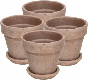 4x Doniczka Donica Ceramika Terakota Podstawka 11