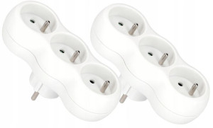 Rozgałęźnik Złodziejka 3 Gniazda Uziemienie 2 Szt