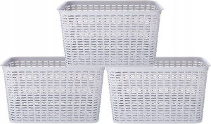 3x Koszyk Plastik Pojemnik Duży Organizer Ażurowy