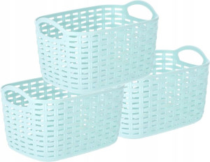 3x Ażurowy Koszyk Plastik 200mm Pojemnik Organizer