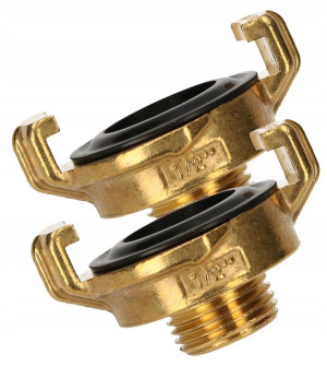 2x Szybkozłączka Mosiężna 1/2'' Złącze Węża Zew