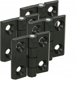 4x Zawias Drzwiowy Odlewany Splatany 60x60 Czarny