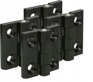 4x Zawias Drzwiowy Odlewany Splatany 40x40 Czarny