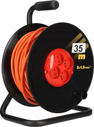 Przedłużacz Bębnowy Budowlany Zwijak Z/u 35m 3x1,5