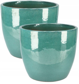 2x Doniczka Donica Osłonka Ceramiczna Szkliwiona