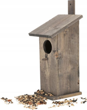 Budka Lęgowa Karmnik Domek Drewniany Ptaków+karma