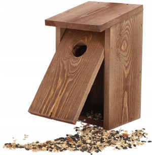 Budka Ptaki Karmnik Drewniany Domek Dziupla Karma