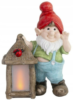 Dekoracja Ogrodowa Ceramiczna Krasnal Z Latarnią