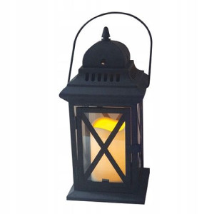 Lampion Metalowy Lampa Led Latarnia 14x14x30 Cm