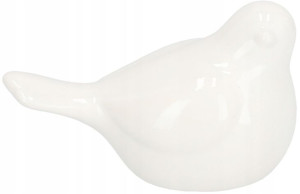 Ptaszek Ptak Figurka Ozdobna Ceramiczna Biała