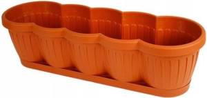Donica Ogrodowa Z Podstawką Plastik Terakota 60cm