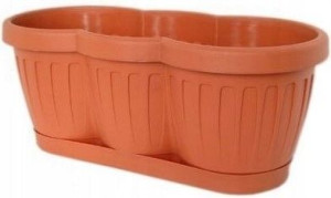 Donica Ogrodowa Z Podstawką Plastik Terakota 40cm