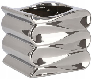 Doniczka Ceramiczna Donica Osłona 13 Cm Srebrna
