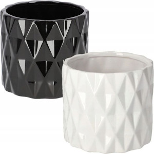 Doniczka Ceramiczna Cylinder Donica Osłona Zestaw
