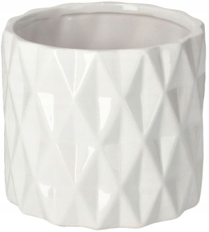 Doniczka Ceramiczna Donica Osłona Cylinder Biała