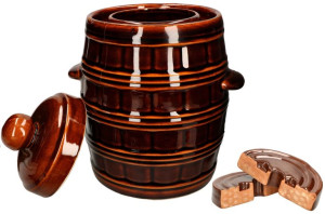 Beczka Kamionkowa 5l Garnek Do Kiszenia + Kamień