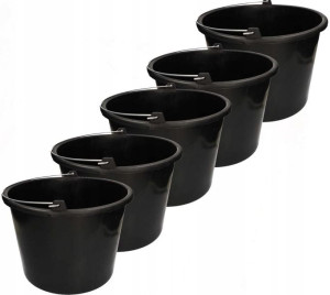 Wiadro Budowlane Gospodarcze Wiaderko Czarne 5x16