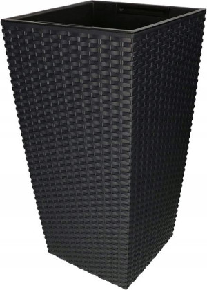 Doniczka Rattan Osłona Donica Antracyt 450 + Wkład
