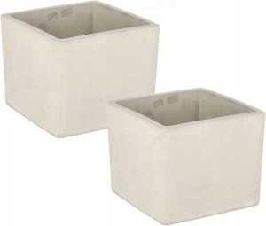 Zestaw 2 Doniczki Osłonki Betonowe Na Rośliny 16cm