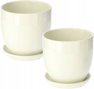 2x Doniczka 15 Donica Osłonka Ceramiczna Podstawka