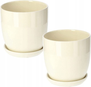 2x Doniczka 17 Donica Osłonka Ceramiczna Podstawka
