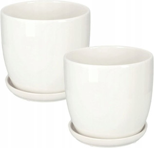 2x Doniczka 17 Donica Osłonka Ceramiczna Podstawka